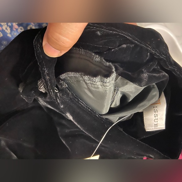 D7- FIRST ISSUE Black MODEST Velvet SILK-Blend HOLIDAY Midi Dress - Picture 8 of 11